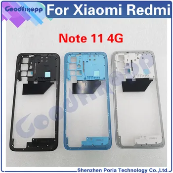 Високо качество за Xiaomi Redmi Note 11 4G средна рамка предна рамка задна корпус случай средата плоча капак капак ремонт части подмяна