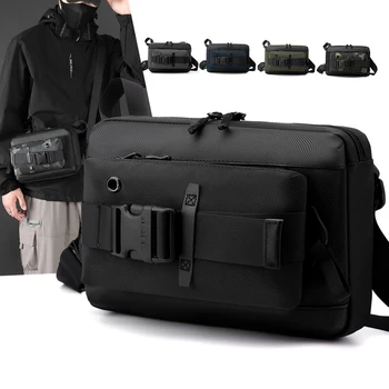 Високо качество найлон мъжки Crossbody чанти мода мулти-джобове гърдите пакет случайни пътуване унисекс чанти съхранение рамо чанта мъжки