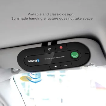 Високоговорител 4.1 + EDR Безжичен комплект за кола със свободни ръце MP3 музикален плейър USB захранващ аудио приемник Клип за слънчева козирка