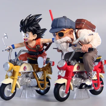 висулка дракон топка Z аниме фигури 15 см майстор Роши син Goku фигурка езда мотоциклет Pvc статуя колекционерски модел декорация