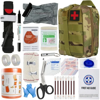 Външна екипировка за оцеляване Molle чанта Спешна медицинска помощ IFAK Комплект за първа помощ Военен тактически турникет Израел Превръзка Къмпинг EDC