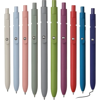 Гел мастило Черно мастило Бързо сухи химикалки Фина точка прибиращи се ръкописни писалки 0.42 мм Подвижни химикалки за писане Естетични писалки