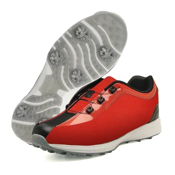 Голф спортни обувки Mesh шипове Мъже голф маратонки Non-хлъзгане бързо връзване голф маратонки голям размер 38-46 окото случайни спортни обувки