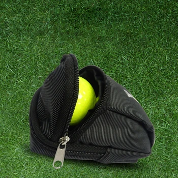 Голф топка чанта преносим мулти-джоб малка талия торбичка цип дизайн 6 топки съхранение притежателя доставки с кука