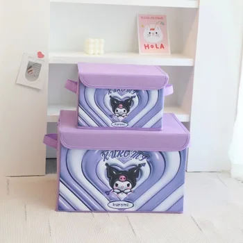 голям капацитет плат спалня Cinnamoroll Kuromi Hello Kittys кутия за съхранение на дрехи хол играчки кутия за съхранение могат да бъдат сгънати