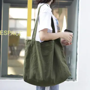 гореща продажба персонализиран цвят реколта ретро рамо чанта crossbody висок капацитет пазарска чанта памук платно голяма пазарска чанта