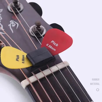 Гумена китара Pick Holder Fix On Headstock Музикални резервни части за Pick Storage Бас Ukulele Plectrum аксесоари