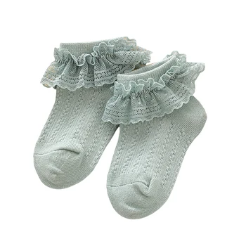 Детски момичета танцови чорапи мода дантела подстригване бебе принцеса рокля ходене чорапи за малко дете облекло аксесоар