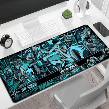 Джурасик парк мишка подложка геймър кабинет голям геймърски подложка за мишка Kawaii бюро мат клавиатура килим за компютър xxl Mauspad 900x400mm