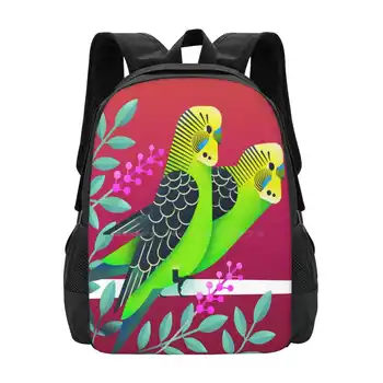 Диви австралийски вълнисти папагали Училищни чанти за тийнейджърки Лаптоп пътни чанти Диви вълнисти папагали Папагали Диви вълнисти папагали Диви