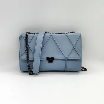 Дизайн на марката Дамска малка чанта с клапа Твърди лайдове Геометрични модели Чанта за рамо Черна верига Messenger чанта Mujer Blosas 2022