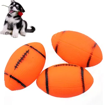 Домашни любимци Кучета Играчки Звучащи Дъвчене Писклива играчка за кучета Кученца Футбол Футбол Кучета Топка Обучение Ръгби 1бр
