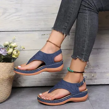 Ежедневни сандали Неплъзгащи се устойчиви на износване Удобни сандали Бродирани модни сандали Дамски обувки Удобна мода