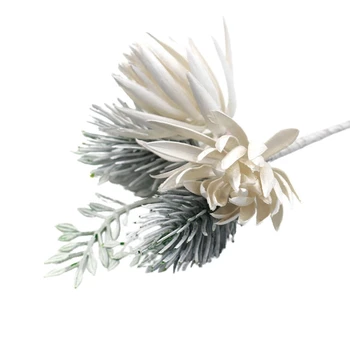 Елегантни бели изкуствени борови цветя Изкуствено цвете, идеално за домашен декор