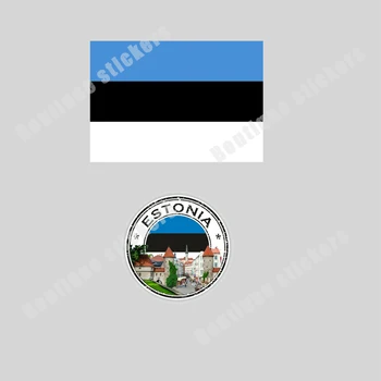 Естония Флаг Естония Национална емблема стикер кола Decal декорация покриващи драскотини водоустойчив слънцезащитен прозорец огледало за обратно виждане