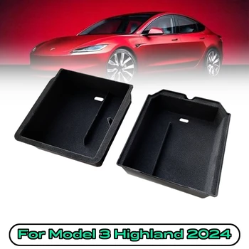 За Tesla Model 3+ Highland 2024 Централна конзола Очила Калъф за съхранение Кутия за съхранение на подлакътници Горна и долна Флокинг аксесоари Нови