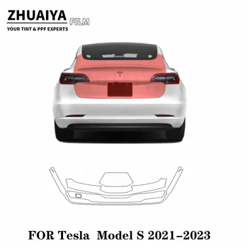 За Tesla Model S Заден люк PPF филм за защита на боята 8mil 2021 2022 2023 филм за каросерията на автомобила