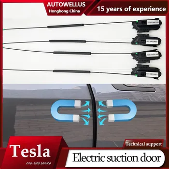 За Tesla Model Y 3 2018-2023 Автоматично електронно засмукване Мека затваряща врата Автоматични дръжки на вратите V7.0 Водоустойчива дръжка против щипка