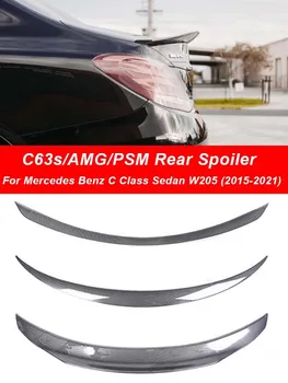 Заден багажник въглеродни влакна багажник спойлер дефлектор C63s AMG PSM стил крило части за Mercedes Benz C клас седан W205 2015-2021