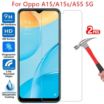 Закалено стъкло екран протектор за OPPO A15 A15S A55 5G капак случай на 15 S 15S 55 15A 55A защитен телефон Coque чанта 360 филм