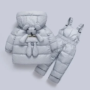 Зимни детски дрехи комплект бебе момиче гащеризон надолу яке за момичета момчета палто дрехи сгъсти ски сняг костюм