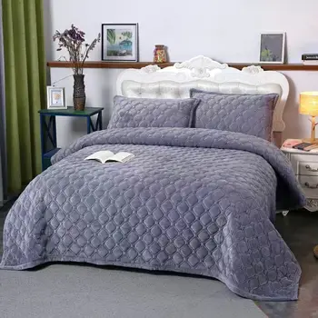 Зимни топли дебели одеяла юрган за легла карирана покривка за легло ватирана покривка за легло замърсен цвят кадифе покривка на леглото