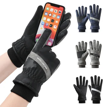 Зимни топли ръкавици за колоездене Ветроупорни водоустойчиви ръкавици със сензорен екран Сгъстяване на нехлъзгащи се спортове за катерене на открито Ски ръкавици