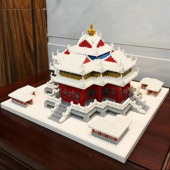 Играчка за деца Световна архитектура Снежен императорски дворец кула кула 3D модел DIY мини диамантени блокове тухли сграда
