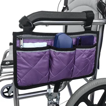 Инвалидна количка подлакътник странични чанти за съхранение водоустойчив преносим джоб, подходящ за повечето ходене колела и мобилно оборудване аксесоар