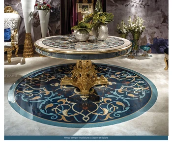Италианска класическа мебел луксозна ръчно рисувана резбована маса за хранене