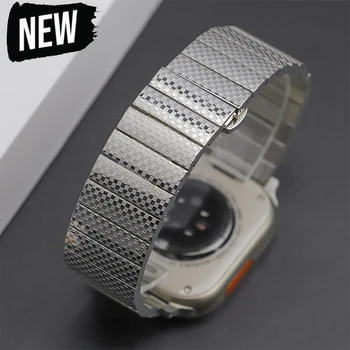 Каишка от неръждаема стомана за Apple Watch Band Ultra 2 49mm 44mm 45mm 42mm 41mm 40mm Метална каишка Iwatch Series 9 8 7 6 SE 5 Гривна
