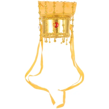 Китайска императорска шапка Императорски косплей костюм Древна кралска императорска шапка с мъниста Азиатска императорска шапка за възрастни деца Роля