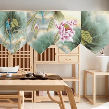 китайски стил триъгълна завеса къса завеса кухня спалня декорация половин завеса домакинство завеса