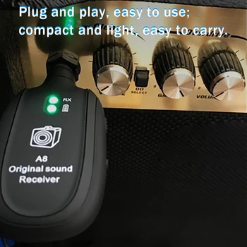 Китарен безжичен предавател Приемна система Акустична китара Преносим акумулаторен аудио пикап