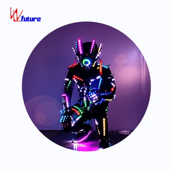 Коледа специална LED светлина робот игра костюм