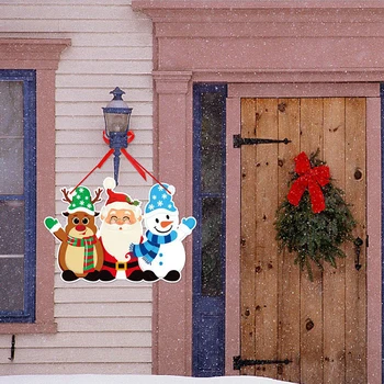 Коледна закачалка за врата Новогодишно парти висулки Коледно дърво висящи оранменти Дядо Коледа Snoweman Elk Весела Коледа декор 2023