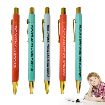 Комплект химикалки 5PCS Смешни саркастични химикалки Саркастични химикалки за работа Смешни саркастични химикалки за жени училище