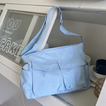 корейски стил Crossbody чанта случайни мода найлон рамо чанти голям капацитет чанти тийнейджъри студент универсален bookbag
