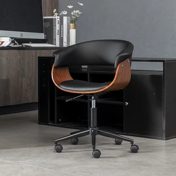 Леки луксозни игрални столове Офис мебели Компютърни столове от масивно дърво Кожени многофункционални въртящи се столове за повдигане на офис столове
