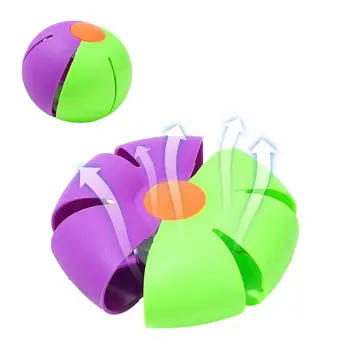 Летяща дискова топка еластична стъпка върху летящата топка с цветни светлини Летяща топка Иновативни творчески играчки Спортна топка на открито