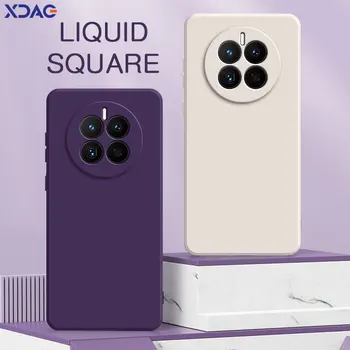 Луксозен квадратен течен силиконов заден капак за Huawei Mate 50 50E Pro калъф за мобилен телефон Mate50 50Pro E меки водоустойчиви аксесоари