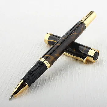 Луксозна марка ролкова химикалка метална офис училищни пособия злато ролер високо качество канцеларски мастило писалка нов подарък