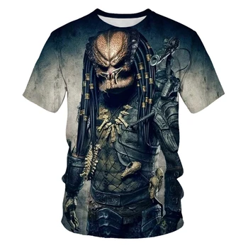 Лятна тениска Harajuku Casual Мъжко облекло Prometheus Мъжки дрехи за мъже Тениска Alien Print Predator Couples Тениска Tee Top