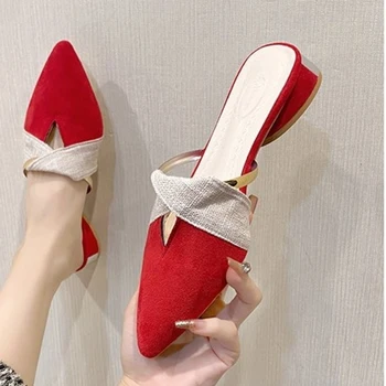 Марка Елегантни токчета Летни дамски обувки Дамски сандали Свободно време чехли удобни отворени пръсти приплъзване слайдове мода плюс размер 42