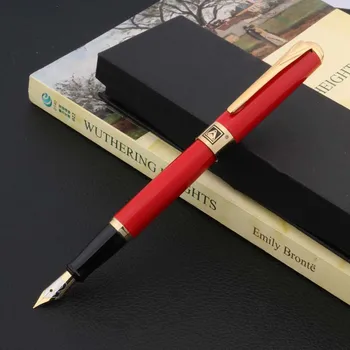 метален подарък Китай червен Златен среден писец фонтан писалка бизнес офис училищни пособия писане