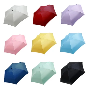 Мини джобен чадър компактен дизайн за пътуване анти UV за слънчеви дъждовни чадъри 5 сгъваем ветроупорен преносим чадър
