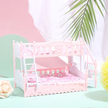 Миниатюрна симулация на куклена къща Европейска принцеса двойно легло кукла мебели играчки
