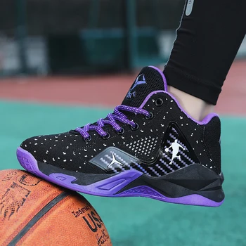 Мода Детски маратонки Нова мрежа Дишаща Баскетболни обувки за момчета Баскетболни обувки без хлъзгане Баскетболни обувки Детски маратонки Детски обувки