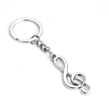 Мода Унисекс неръждаема стомана сребро покритие метален троен ключ музикална икона символ ключодържател ключодържател подарък