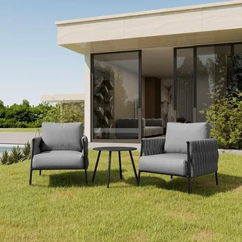 Модерен външен диван комплект дълбоки места за сядане за градинска веранда релаксиращи стол фотьойли с масичка за кафе Freight безплатно